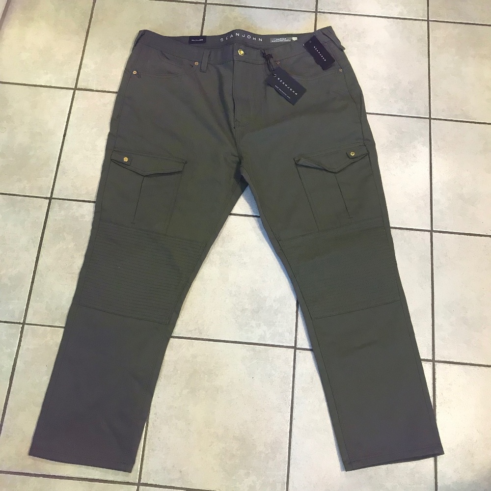 NEW…Sean John Mercer army green cargo stretch jeans